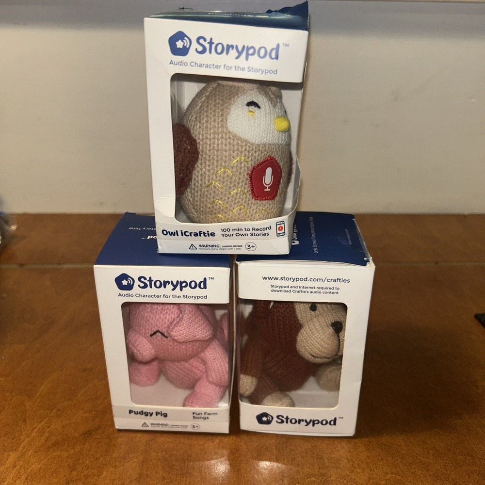 Storypod Crafties Lot 3 Owl, Pig, Monkey B1